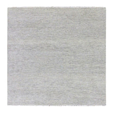 Load image into Gallery viewer, 6&#39;x6&#39; Dark Gray, Hand Knotted, Tone on Tone, Modern Grass Design, Natural Undyed Wool, Square Oriental Rug FWR477258