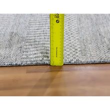 Load image into Gallery viewer, 2&#39;1&quot;x3&#39;2&quot; Glossy Gray, Natural Undyed Wool, Modern Grass Design, Hand Knotted, Tone on Tone, Mat Oriental Rug FWR477330