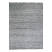 Load image into Gallery viewer, 10&#39;2&quot;x14&#39; Medium Gray, Modern Hand Knotted Grass Design, Tone on Tone, Undyed Organic Wool, Oriental Rug FWR477342