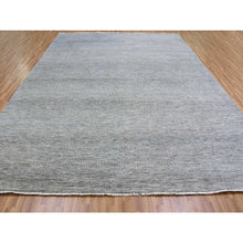 Load image into Gallery viewer, 10&#39;2&quot;x14&#39; Medium Gray, Modern Hand Knotted Grass Design, Tone on Tone, Undyed Organic Wool, Oriental Rug FWR477342