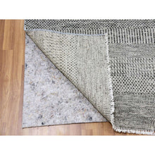 Load image into Gallery viewer, 8&#39;x10&#39; Pastel Gray, Natural Undyed Wool, Modern Grass Design, Hand Knotted, Tone on Tone, Oriental Rug FWR477348
