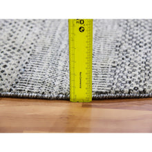 Load image into Gallery viewer, 8&#39;x8&#39; Bright Gray, Hand Knotted, Tone on Tone, Grass Design, Round Pure Undyed Wool Oriental Rug FWR477384