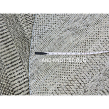 Load image into Gallery viewer, 8&#39;x8&#39; Bright Gray, Hand Knotted, Tone on Tone, Grass Design, Round Pure Undyed Wool Oriental Rug FWR477384