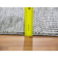 Load image into Gallery viewer, 2&#39;7&quot;x8&#39; Power Gray, Modern Tone on Tone Grass Design, Hand Knotted, Undyed Organic Wool, Runner Oriental Rug FWR477444