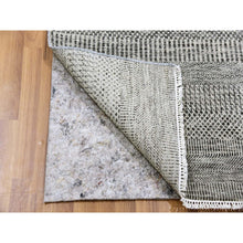 Load image into Gallery viewer, 2&#39;6&quot;x11&#39;10&quot; Solid Gray, Natural Undyed Wool, Modern Grass Design, Hand Knotted, Tone on Tone, Runner Oriental Rug FWR477450