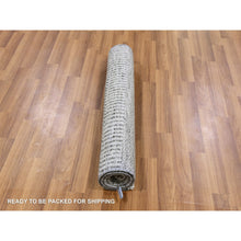 Load image into Gallery viewer, 2&#39;7&quot;x4&#39;1&quot; Rustic Gray, Modern Tone on Tone Grass Design, Hand Knotted, Undyed Organic Wool, Oriental Rug FWR477468