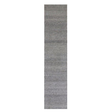 Load image into Gallery viewer, 2&#39;6&quot;x15&#39;10&quot; Ice Gray, Modern Hand Knotted Grass Design, Organic Undyed Wool, Tone on Tone, XL Runner Oriental Rug FWR477492
