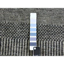 Load image into Gallery viewer, 2&#39;5&quot;x15&#39;10&quot; Rustic Gray, Modern Tone on Tone Grass Design, Hand Knotted, Undyed Organic Wool, XL Runner Oriental Rug FWR477498