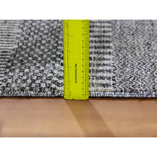 Load image into Gallery viewer, 2&#39;5&quot;x15&#39;10&quot; Rustic Gray, Modern Tone on Tone Grass Design, Hand Knotted, Undyed Organic Wool, XL Runner Oriental Rug FWR477498