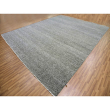 Load image into Gallery viewer, 14&#39;1&quot;x18&#39;2&quot; Spanish Gray, Tone on Tone, Pure Undyed Wool, Modern Grass Design, Hand Knotted, Oversized Oriental Rug FWR477528