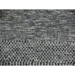 14'1"x18'2" Spanish Gray, Tone on Tone, Pure Undyed Wool, Modern Grass Design, Hand Knotted, Oversized Oriental Rug FWR477528
