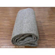 Load image into Gallery viewer, 14&#39;1&quot;x18&#39;2&quot; Spanish Gray, Tone on Tone, Pure Undyed Wool, Modern Grass Design, Hand Knotted, Oversized Oriental Rug FWR477528