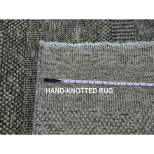Load image into Gallery viewer, 14&#39;1&quot;x18&#39;2&quot; Spanish Gray, Tone on Tone, Pure Undyed Wool, Modern Grass Design, Hand Knotted, Oversized Oriental Rug FWR477528