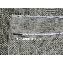 Load image into Gallery viewer, 8&#39;1&quot;x8&#39;2&quot; Harbor Gray, Organic Undyed Wool, Modern Grass Design, Tone on Tone, Square Hand Knotted Oriental Rug FWR477534