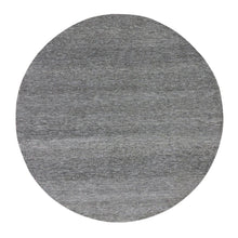 Load image into Gallery viewer, 8&#39;x8&#39; Solid Gray, Hand Knotted, Undyed 100% Wool, Modern Grass Design, Round Oriental Rug FWR477552