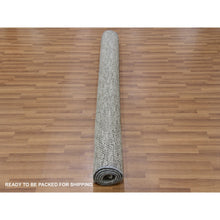 Load image into Gallery viewer, 6&#39;x6&#39;1&quot; Steel Gray, Undyed Pure Wool, Modern Grass Design, Hand Knotted, Tone on Tone, Square Oriental Rug FWR477564
