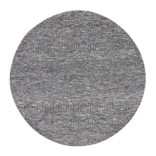 Load image into Gallery viewer, 5&#39;x5&#39; Gentle Gray, Tone on Tone, Modern Grass Design, Organic Undyed Wool, Hand Knotted, Round Oriental Rug FWR477570