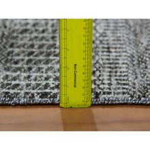 Load image into Gallery viewer, 4&#39;1&quot;x12&#39;1&quot; Battleship Gray, Modern Grass Design, Tone on Tone, Undyed 100% Wool, Hand Knotted, Wide Runner Oriental Rug FWR477576