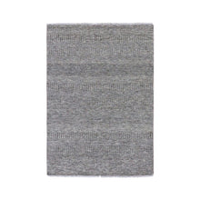 Load image into Gallery viewer, 4&#39;x6&#39;6&quot; Dark Gray, Hand Knotted, Modern Grass Design, Natural Undyed Wool, Oriental Rug FWR477582