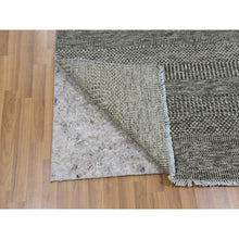 Load image into Gallery viewer, 4&#39;x6&#39;6&quot; Dark Gray, Hand Knotted, Modern Grass Design, Natural Undyed Wool, Oriental Rug FWR477582