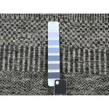 Load image into Gallery viewer, 4&#39;x6&#39;6&quot; Dark Gray, Hand Knotted, Modern Grass Design, Natural Undyed Wool, Oriental Rug FWR477582