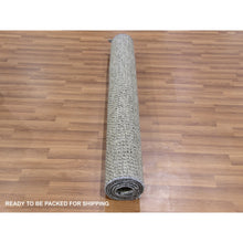 Load image into Gallery viewer, 4&#39;x6&#39;6&quot; Dark Gray, Hand Knotted, Modern Grass Design, Natural Undyed Wool, Oriental Rug FWR477582
