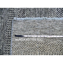 Load image into Gallery viewer, 4&#39;x6&#39;6&quot; Dark Gray, Hand Knotted, Modern Grass Design, Natural Undyed Wool, Oriental Rug FWR477582