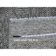 Load image into Gallery viewer, 3&#39;1&quot;x5&#39; Pebble and Gainsboro Gray, Modern Grass Design, Tone on Tone, Undyed 100% Wool, Hand Knotted, Oriental Rug FWR477624