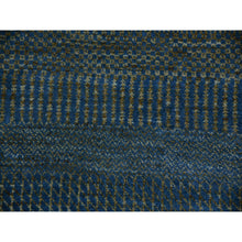 Load image into Gallery viewer, 8&#39;x10&#39; Prussian Blue, Modern Grass Design, Tone on Tone, Soft Dyed Wool, Hand Knotted, Oriental Rug FWR477654