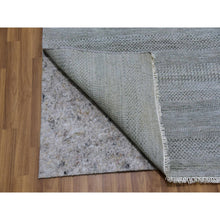 Load image into Gallery viewer, 10&#39;x14&#39;2&quot; Oxford Gray, Extra Soft Dyed Wool, Hand Knotted Grass Design, Tone on Tone, Oriental Rug FWR477660