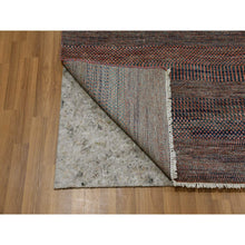 Load image into Gallery viewer, 8&#39;1&quot;x10&#39;2&quot; Rust Brown, Modern Grass Design, Soft Pile, Dense Weave, Tone on Tone, Dyed, Wool and Silk Hand Knotted, Oriental Rug FWR477702