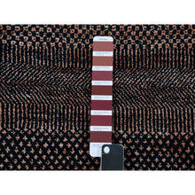 Load image into Gallery viewer, 2&#39;7&quot;x17&#39;10&quot; Heavy Brown, Tone on Tone, Soft to the Touch, Hand Knotted, Dyed, Wool and Silk, Modern Grass Design, Dense Weave, XL Runner Oriental Rug FWR477726