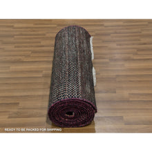 Load image into Gallery viewer, 2&#39;7&quot;x17&#39;10&quot; Heavy Brown, Tone on Tone, Soft to the Touch, Hand Knotted, Dyed, Wool and Silk, Modern Grass Design, Dense Weave, XL Runner Oriental Rug FWR477726