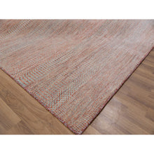 Load image into Gallery viewer, 8&#39;x10&#39;2&quot; Hawaiian Brown, Hand Knotted Grass Design, Densely Woven Tone on Tone, Soft to the Touch Dyed, Wool and Silk, Oriental Rug FWR477864