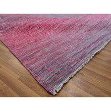 Load image into Gallery viewer, 9&#39;4&quot;x12&#39;2&quot; Desire Red, Modern Chiaroscuro Collection, Thick and Plush, Dyed, Natural Wool Hand Knotted, Oriental Rug FWR477870