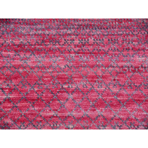 9'4"x12'2" Desire Red, Modern Chiaroscuro Collection, Thick and Plush, Dyed, Natural Wool Hand Knotted, Oriental Rug FWR477870