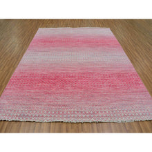 Load image into Gallery viewer, 8&#39;x10&#39; Raspberry Red, Thick and Plush, Dyed, Organic Wool, Hand Knotted, Modern Chiaroscuro Collection, Oriental Rug FWR477888