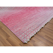 Load image into Gallery viewer, 8&#39;x10&#39; Raspberry Red, Thick and Plush, Dyed, Organic Wool, Hand Knotted, Modern Chiaroscuro Collection, Oriental Rug FWR477888