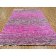 Load image into Gallery viewer, 7&#39;10&quot;x10&#39;1&quot; Taffy Pink, Dyed, Extra Soft Wool, Modern Chiaroscuro Collection, Thick and Plush Hand Knotted, Oriental Rug FWR477900