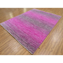 Load image into Gallery viewer, 7&#39;10&quot;x10&#39;1&quot; Taffy Pink, Dyed, Extra Soft Wool, Modern Chiaroscuro Collection, Thick and Plush Hand Knotted, Oriental Rug FWR477900