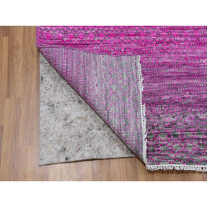 7'10"x10'1" Taffy Pink, Dyed, Extra Soft Wool, Modern Chiaroscuro Collection, Thick and Plush Hand Knotted, Oriental Rug FWR477900