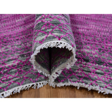 Load image into Gallery viewer, 7&#39;10&quot;x10&#39;1&quot; Taffy Pink, Dyed, Extra Soft Wool, Modern Chiaroscuro Collection, Thick and Plush Hand Knotted, Oriental Rug FWR477900
