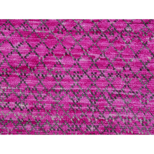 7'10"x10'1" Taffy Pink, Dyed, Extra Soft Wool, Modern Chiaroscuro Collection, Thick and Plush Hand Knotted, Oriental Rug FWR477900
