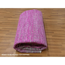 Load image into Gallery viewer, 7&#39;10&quot;x10&#39;1&quot; Taffy Pink, Dyed, Extra Soft Wool, Modern Chiaroscuro Collection, Thick and Plush Hand Knotted, Oriental Rug FWR477900