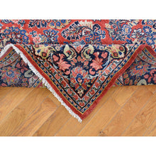 Load image into Gallery viewer, 6&#39;x8&#39;7&quot; Brick Red Antique Persian Sarouk, Full Pile Clean and Soft, Sides and Ends Professionally Secured, Hand Knotted Pure Wool Oriental Rug FWR480006
