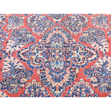 Load image into Gallery viewer, 6&#39;x8&#39;7&quot; Brick Red Antique Persian Sarouk, Full Pile Clean and Soft, Sides and Ends Professionally Secured, Hand Knotted Pure Wool Oriental Rug FWR480006