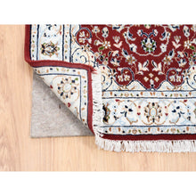 Load image into Gallery viewer, 2&#39;8&quot;x12&#39;1&quot; Cherry Red, Nain with Center Medallion Flower Design, 250 KPSI, Wool, Hand Knotted, Runner, Oriental Rug FWR480126