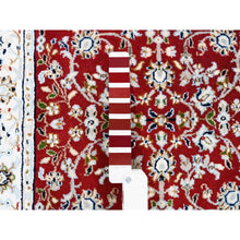 Load image into Gallery viewer, 2&#39;8&quot;x12&#39;1&quot; Cherry Red, Nain with Center Medallion Flower Design, 250 KPSI, Wool, Hand Knotted, Runner, Oriental Rug FWR480126