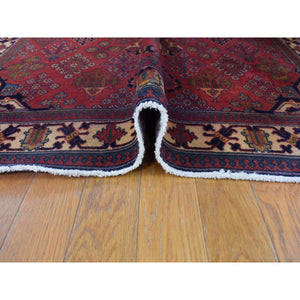 4'x7'7" Terracotta Red, Semi Antique Persian Joshagan, Full Pile, Soft and Pliable Wool, Hand Knotted, Clean, Sides and Ends Professionally Secured, Oriental Rug FWR480252