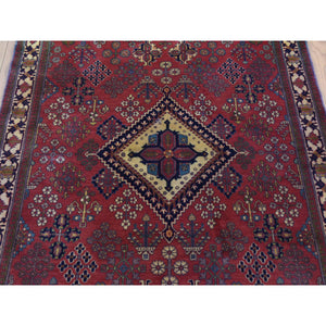 4'x7'7" Terracotta Red, Semi Antique Persian Joshagan, Full Pile, Soft and Pliable Wool, Hand Knotted, Clean, Sides and Ends Professionally Secured, Oriental Rug FWR480252